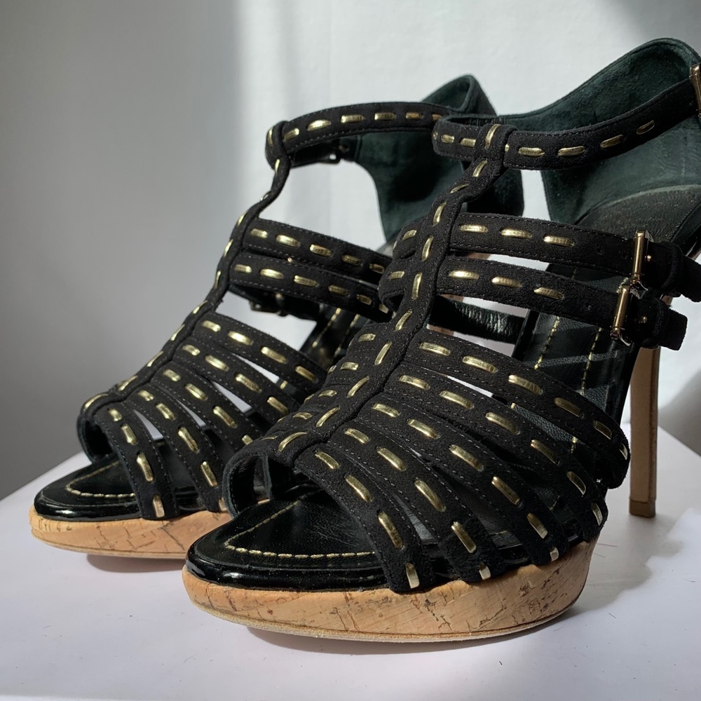 Christian Dior Antica Black Suede Sandal 39 - Picture 4 of 10